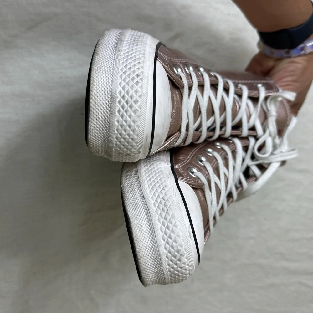 Converse Chuck Taylor High Top Sneakers Rose Metallic Womens Size 5 All Star Y2K